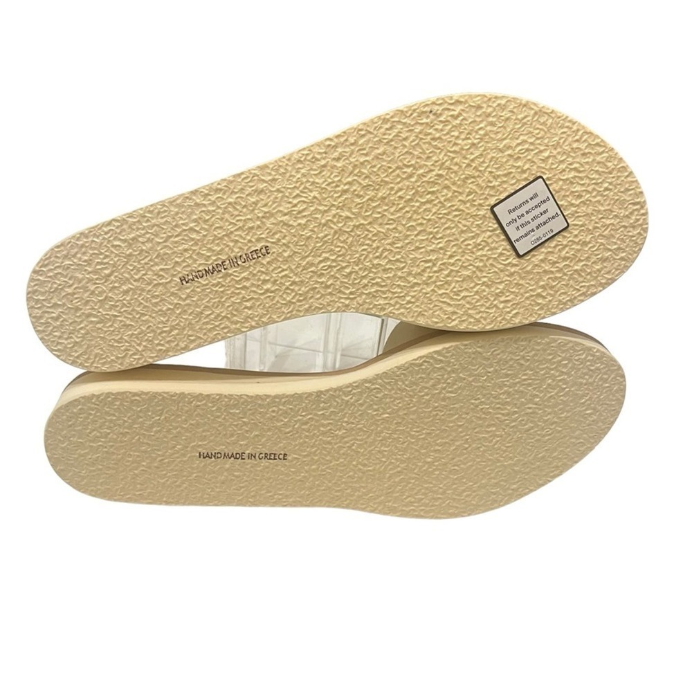 Ancient Greek Sandals Cream Slide Sandals with Tortoiseshell Buckle - Picture 6 of 8